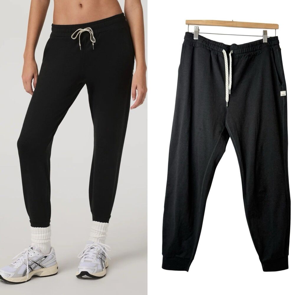 Vuori Performance Jogger Women M Black Heather Dreamknit Drawstring Pants VW303